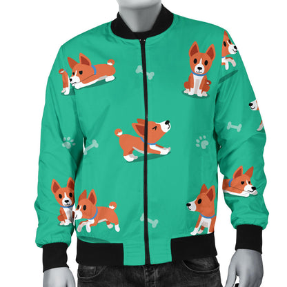 Basenji Pattern Print Design 02 Men Bomber Jacket