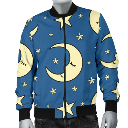 Moon Night Pattern Print Design 03 Men Bomber Jacket