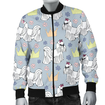 Maltese Pattern Print Design 04 Men Bomber Jacket