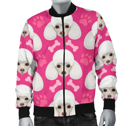 Poodle Pattern Print Design A04 Men Bomber Jacket