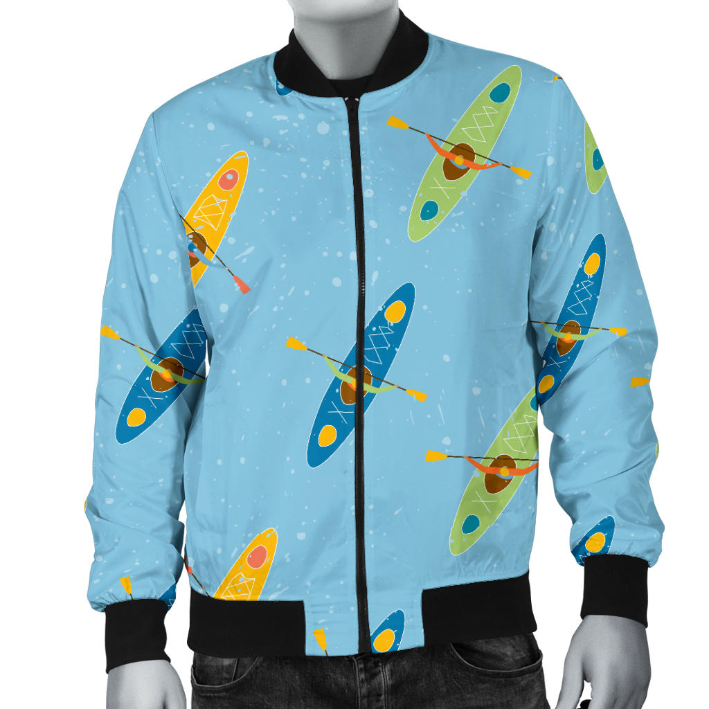 Kayak Pattern Print Design 04 Men Bomber Jacket
