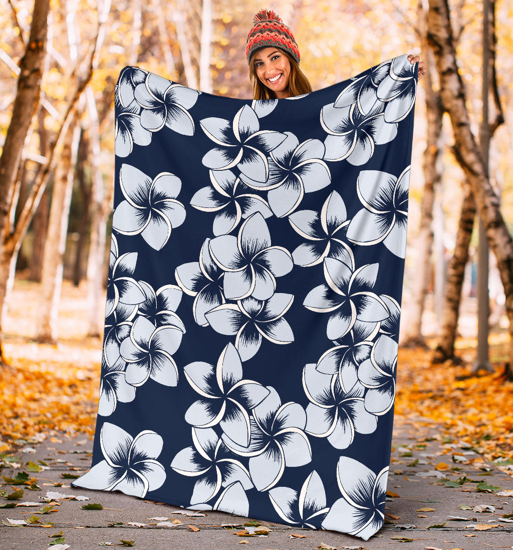 Plumeria Pattern Print Design A02 Premium Blanket