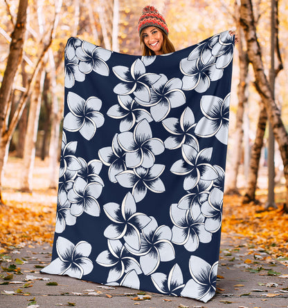 Plumeria Pattern Print Design A02 Premium Blanket