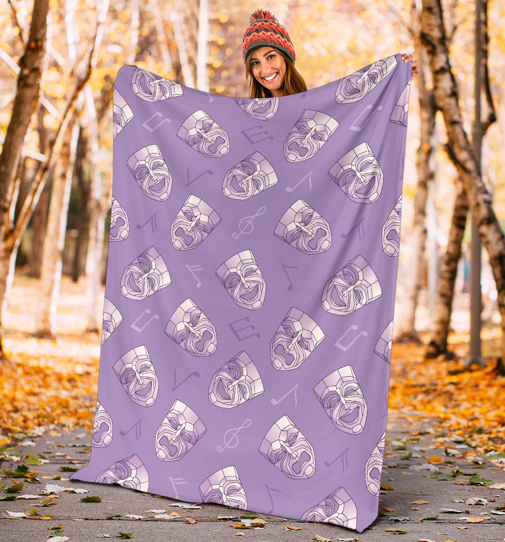 Acting Mask Pattern Print Design 05 Premium Blanket