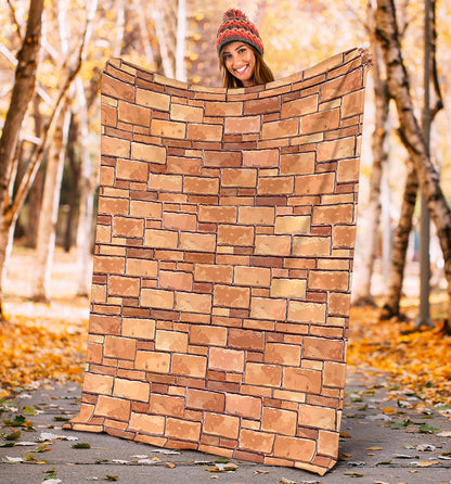 Brick Pattern Print Design 01 Premium Blanket