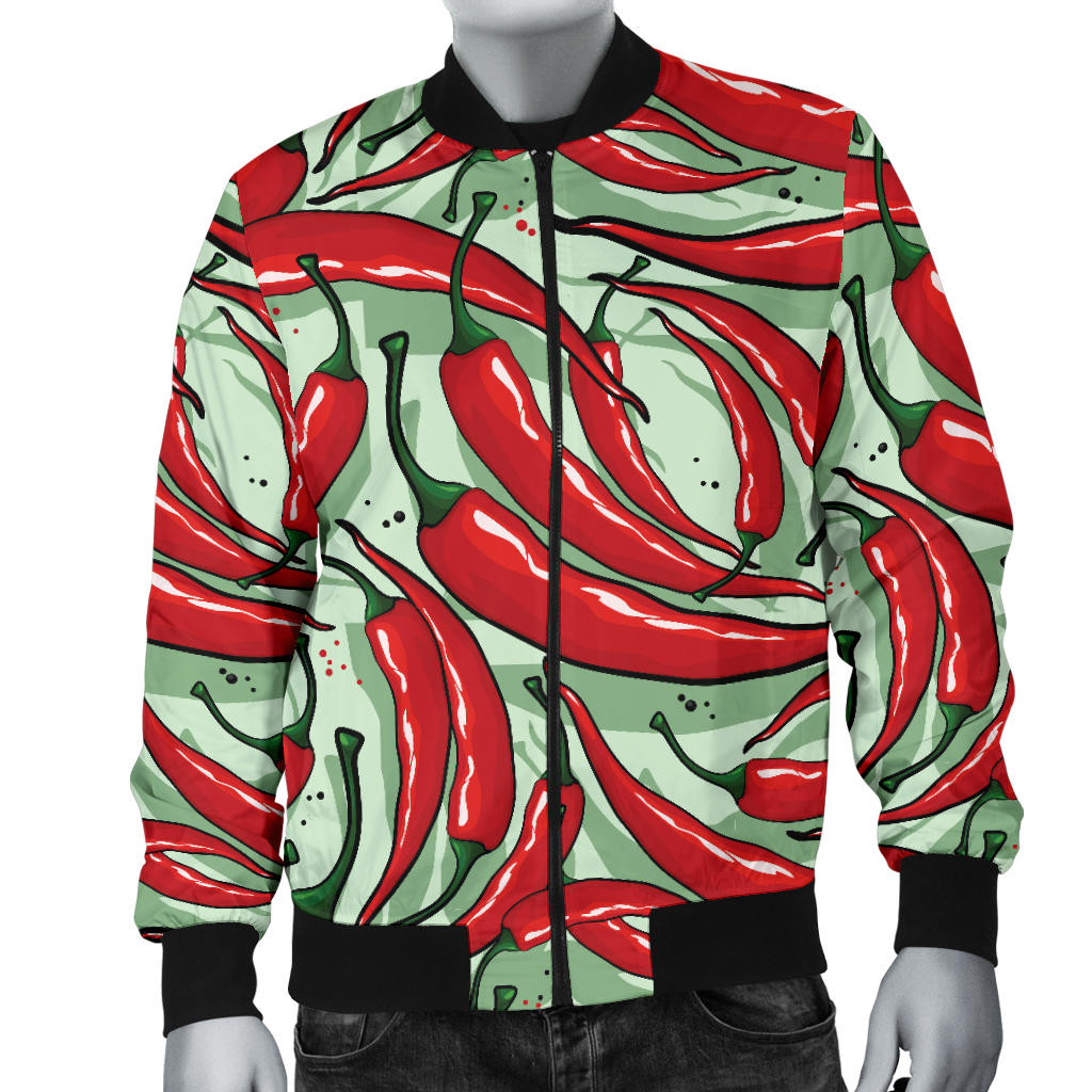Chilli Pepper Pattern Print Design 04 Men Bomber Jacket
