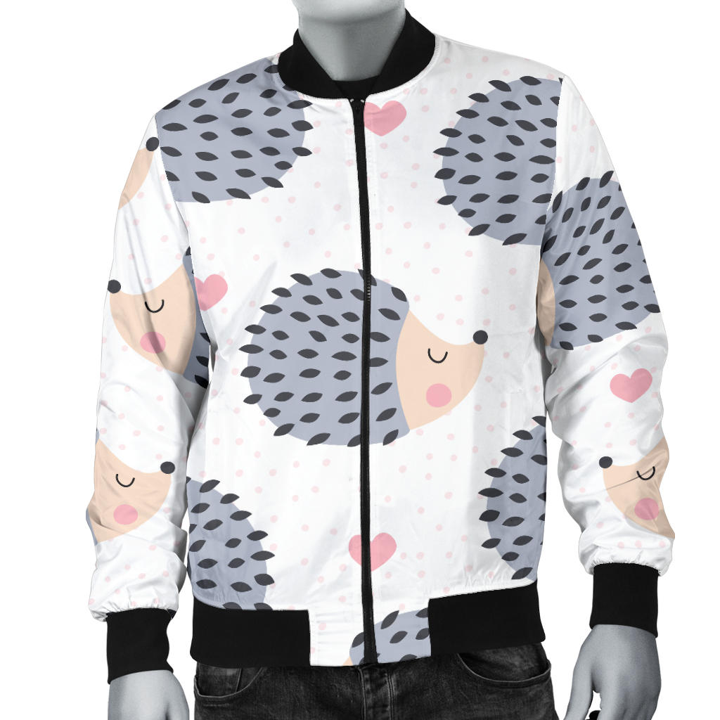 Hedgehog Baby Pattern Print Design 03 Men Bomber Jacket