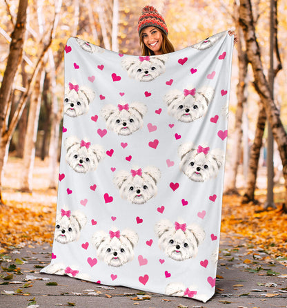 Maltese Pattern Print Design 03 Premium Blanket