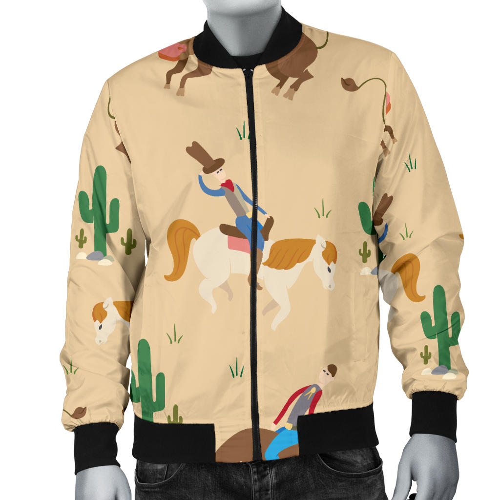 Rodeo Pattern Print Design A02 Men Bomber Jacket
