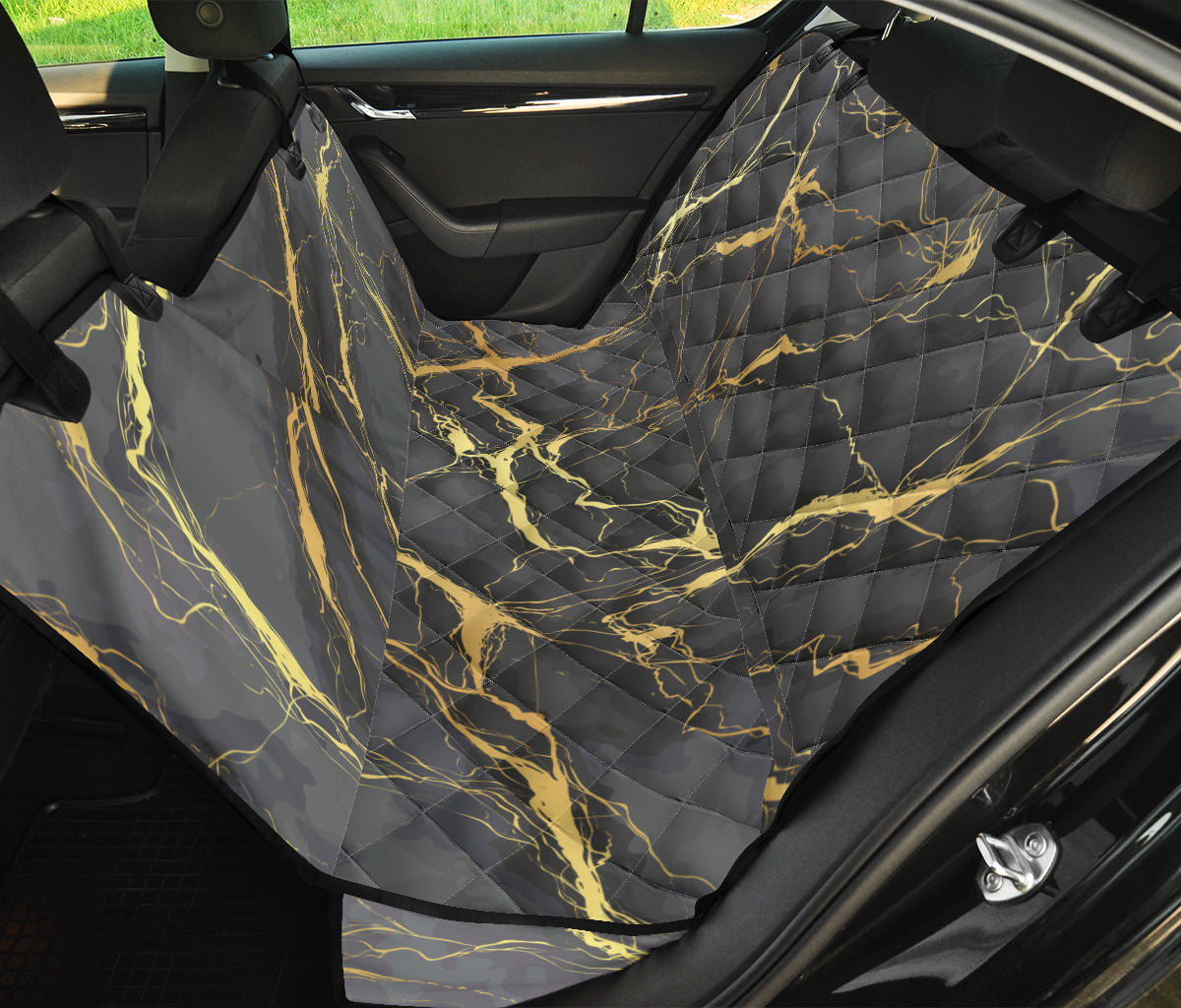 Marble Pattern Print Design 02 Rear Dog Car Seat Cover Hammock