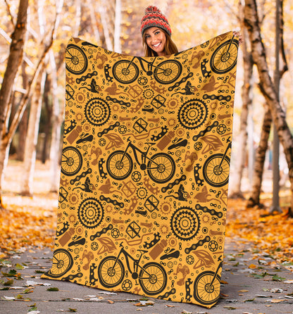 Mountain bike Pattern Print Design 03 Premium Blanket