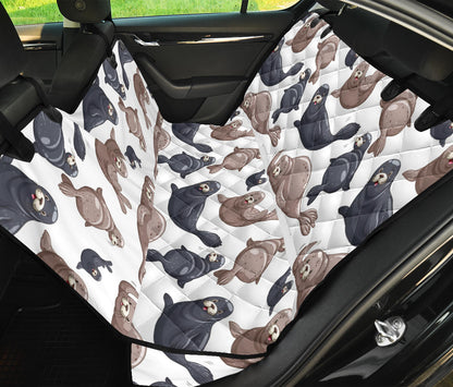 Sea Lion Pattern Print Design 02 Rear Dog Car Seat Cover Hammock