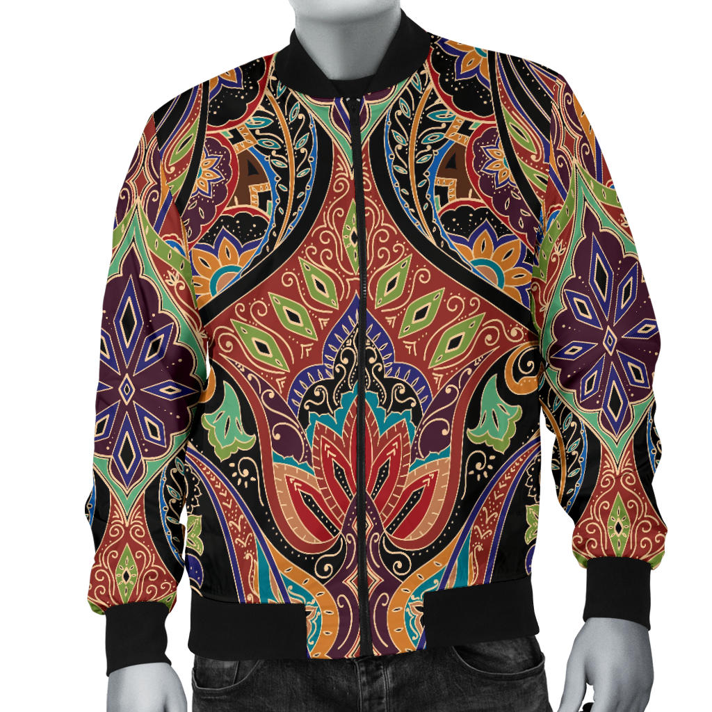 Bohemian Pattern Print Design 06 Men Bomber Jacket
