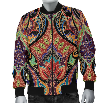 Bohemian Pattern Print Design 06 Men Bomber Jacket
