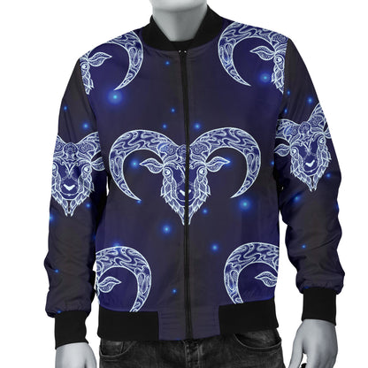 Aries Zodiac Pattern Print Design 01 Men Bomber Jacket