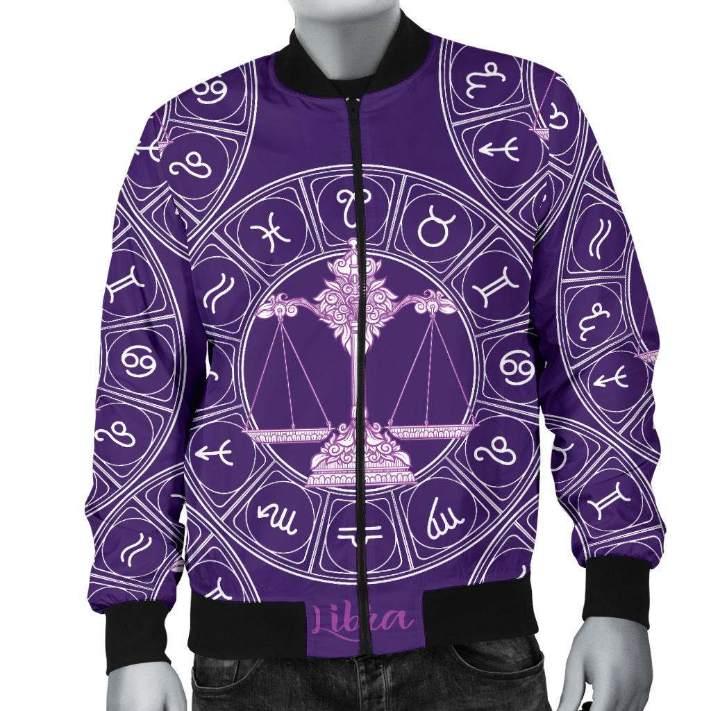Libra Pattern Print Design 03 Men Bomber Jacket