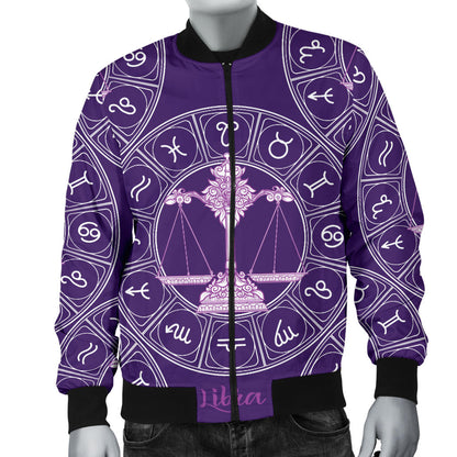 Libra Pattern Print Design 03 Men Bomber Jacket