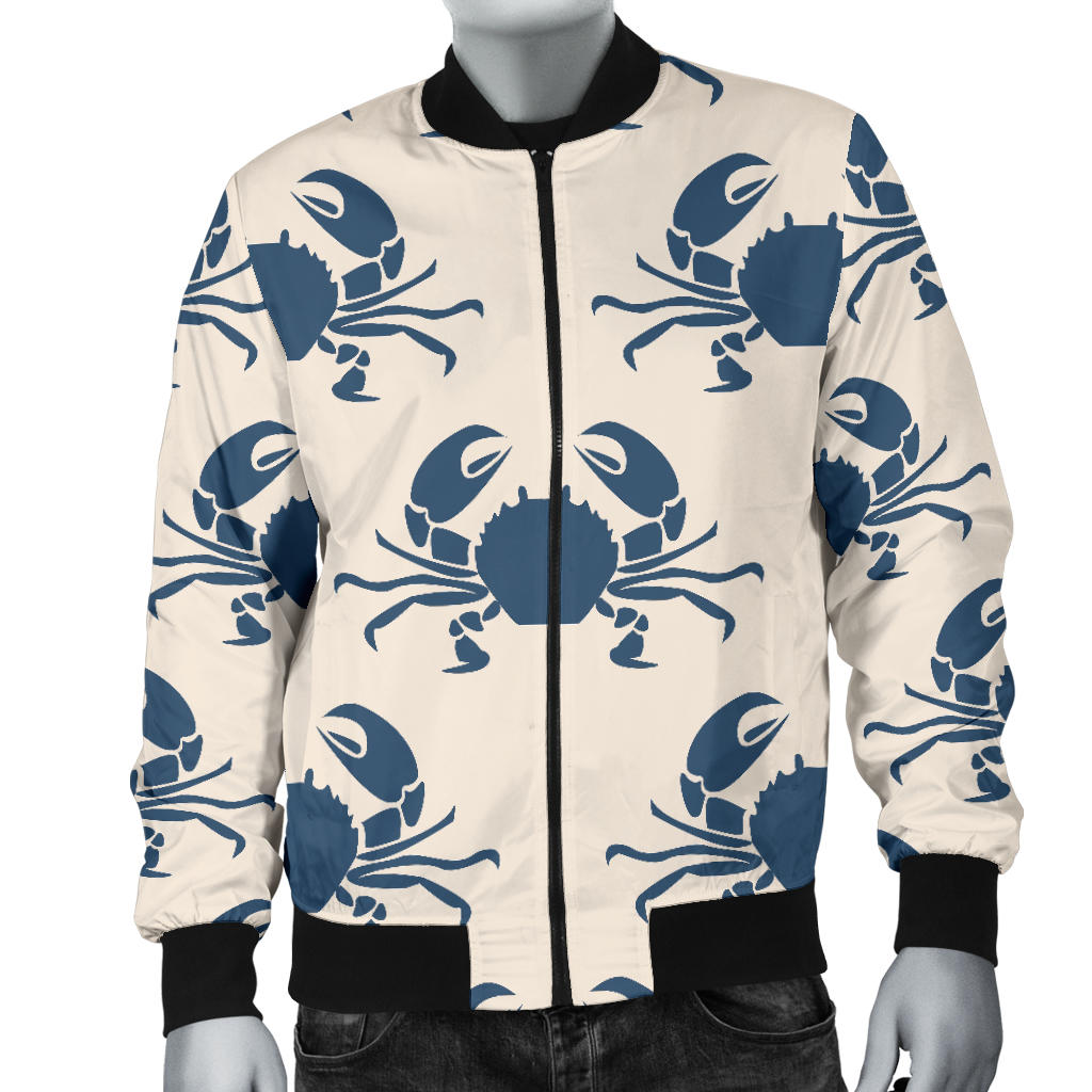 Crab Pattern Print Design 02 Men Bomber Jacket