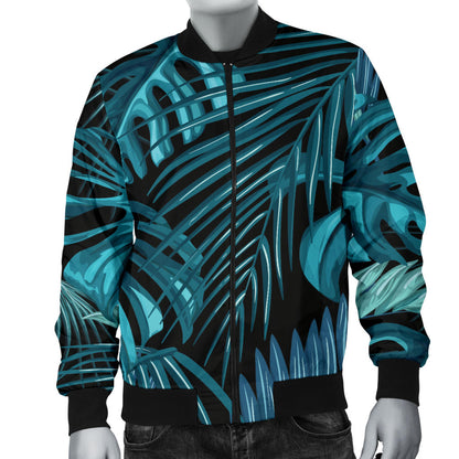 Palm Leaf Pattern Print Design A03 Men Bomber Jacket