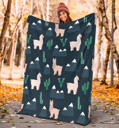 Llama Pattern Print Design 06 Premium Blanket