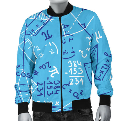 Math Pattern Print Design 02 Men Bomber Jacket