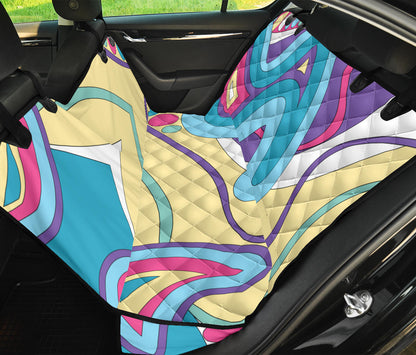Funky Retro Pattern Print Design A01 Rear Dog Car Seat Cover Hammock