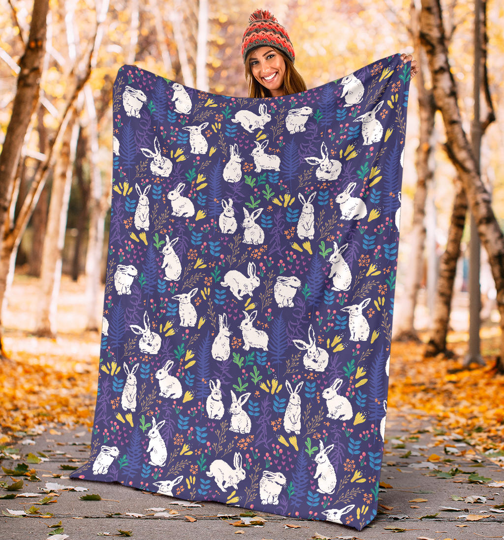 Bunny Pattern Print Design 01 Premium Blanket