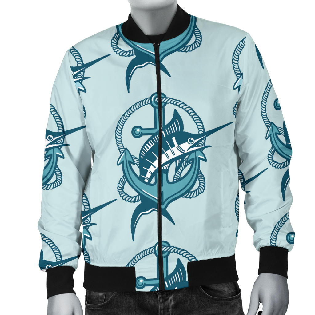 Swordfish Pattern Print Design 03 Men Bomber Jacket