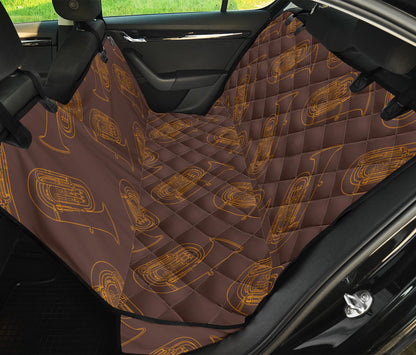 Tuba Pattern Print Design 02 Rear Dog Car Seat Cover Hammock