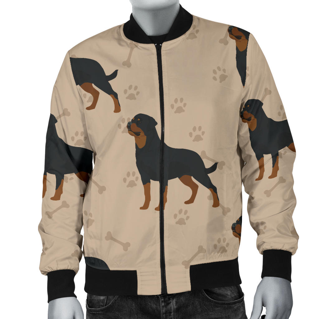 Rottweiler Pattern Print Design A01 Men Bomber Jacket