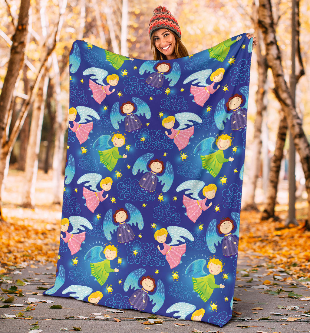 Angel Little Pattern Print Design 02 Premium Blanket