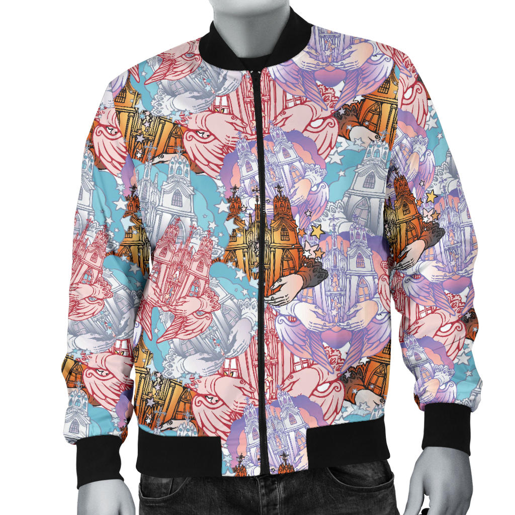 Christian Pattern Print Design 03 Men Bomber Jacket
