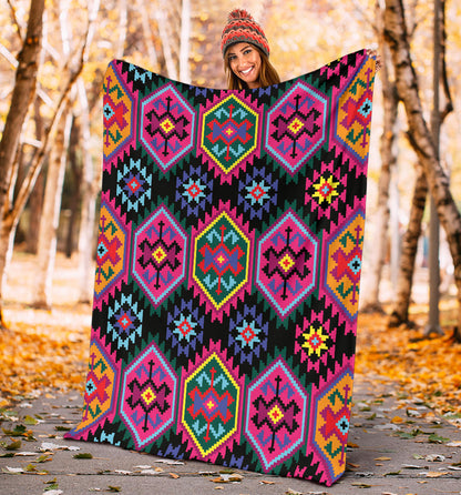 Mexican Pattern Print Design 02 Premium Blanket