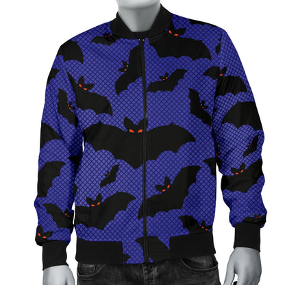 Bat Halloween Pattern Print Design 02 Men Bomber Jacket