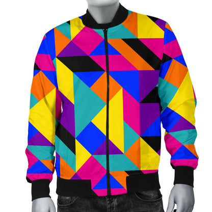 90s Colorful Pattern Print Design 1 Men Bomber Jacket