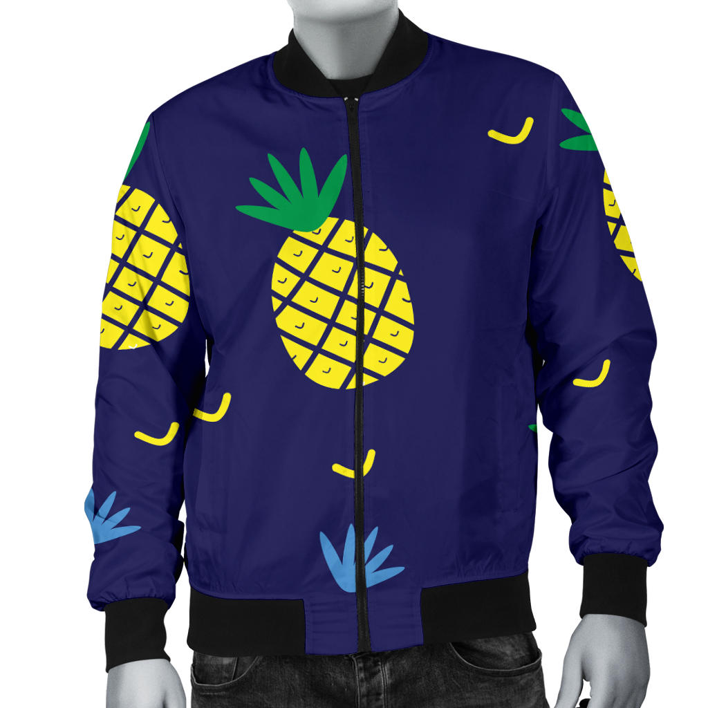 Pineapple Pattern Print Design A01 Men Bomber Jacket
