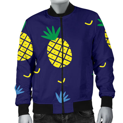 Pineapple Pattern Print Design A01 Men Bomber Jacket