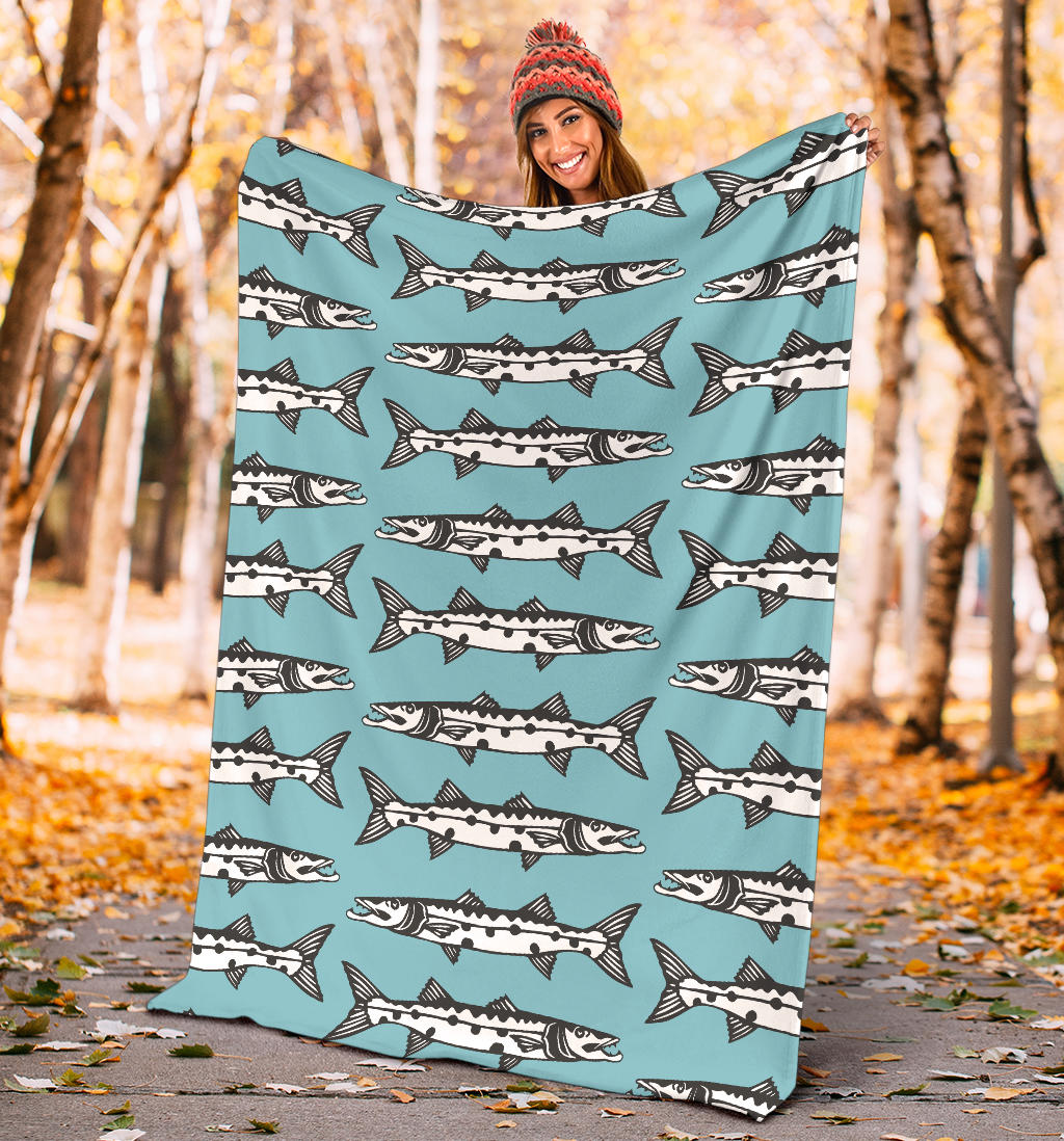 Barracuda Pattern Print Design 03 Premium Blanket