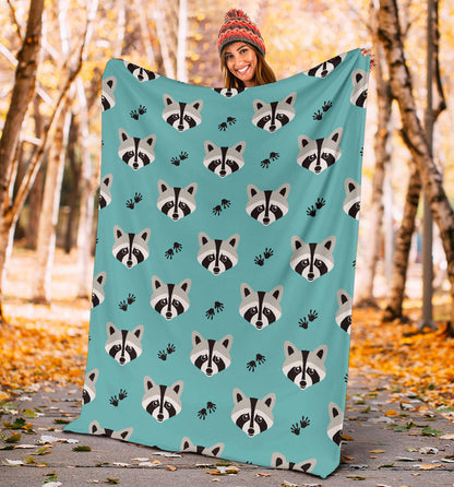 Raccoon Pattern Print Design A01 Premium Blanket