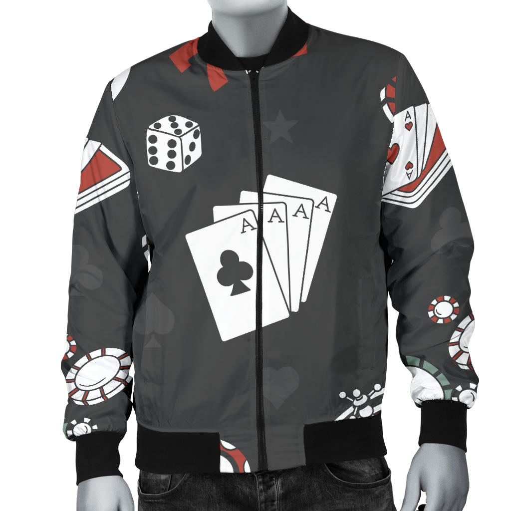 Casino Pattern Print Design 02 Men Bomber Jacket