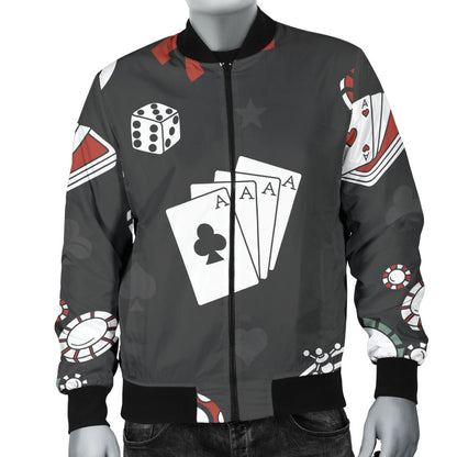 Casino Pattern Print Design 02 Men Bomber Jacket