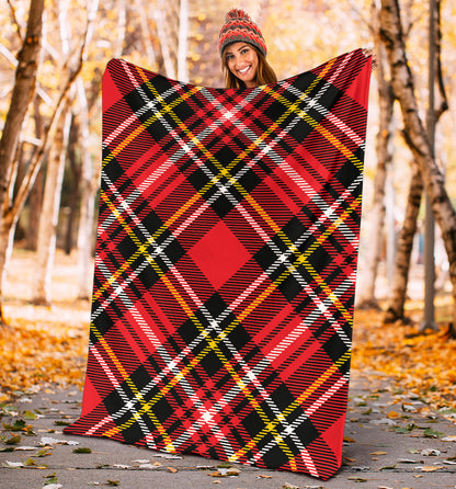 Plaid Red Pattern Print Design A03 Premium Blanket