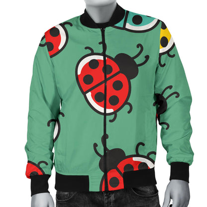 Ladybug Pattern Print Design 02 Men Bomber Jacket