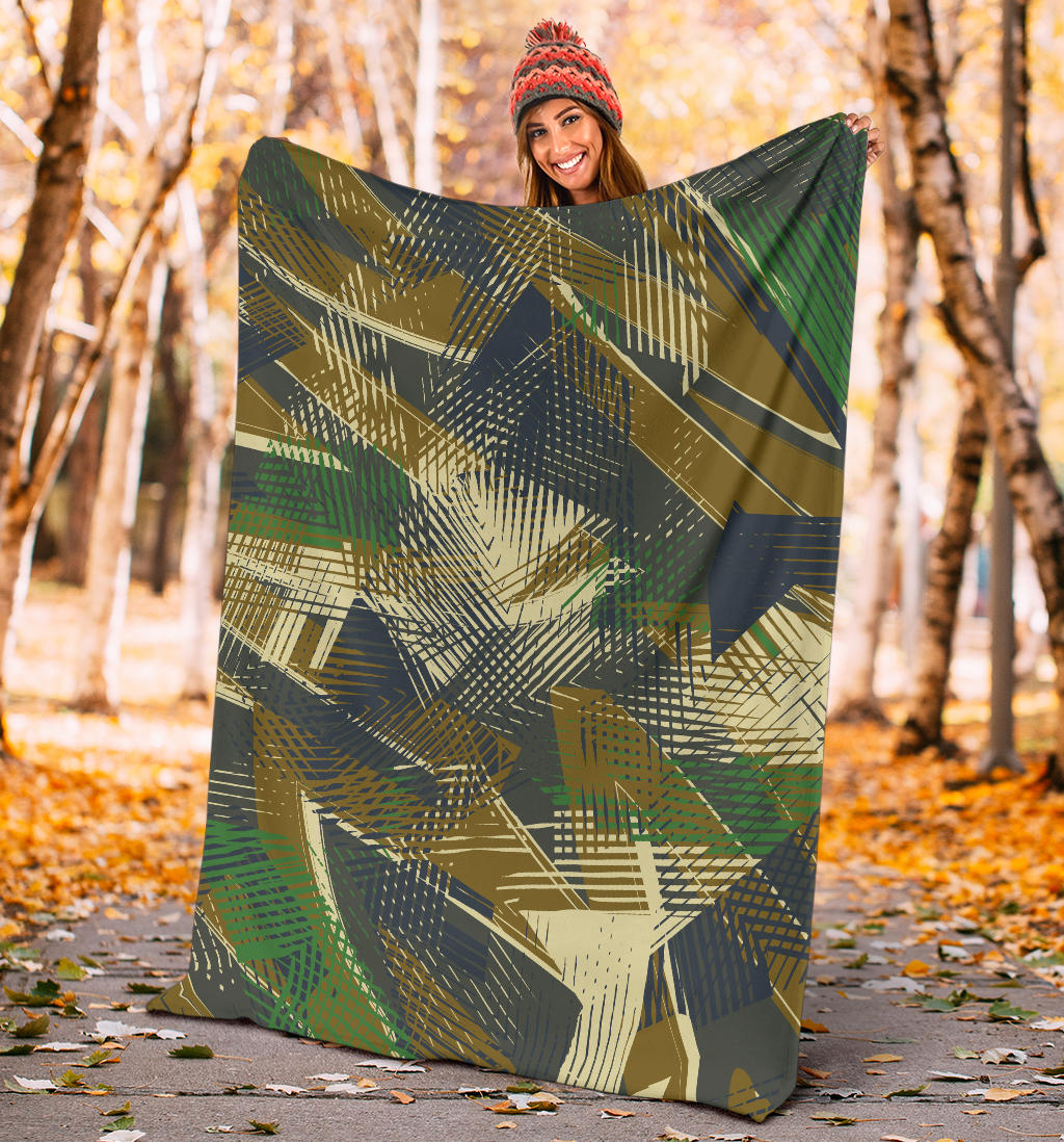 Military Camouflage Pattern Print Design 01 Premium Blanket