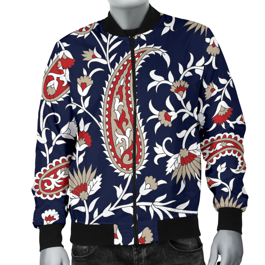 Paisley Pattern Print Design A05 Men Bomber Jacket