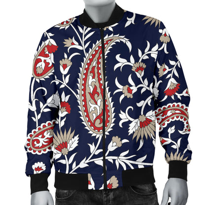Paisley Pattern Print Design A05 Men Bomber Jacket