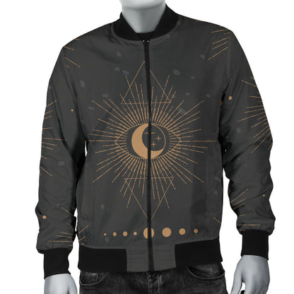 Moon Boho Pattern Print Design 02 Men Bomber Jacket