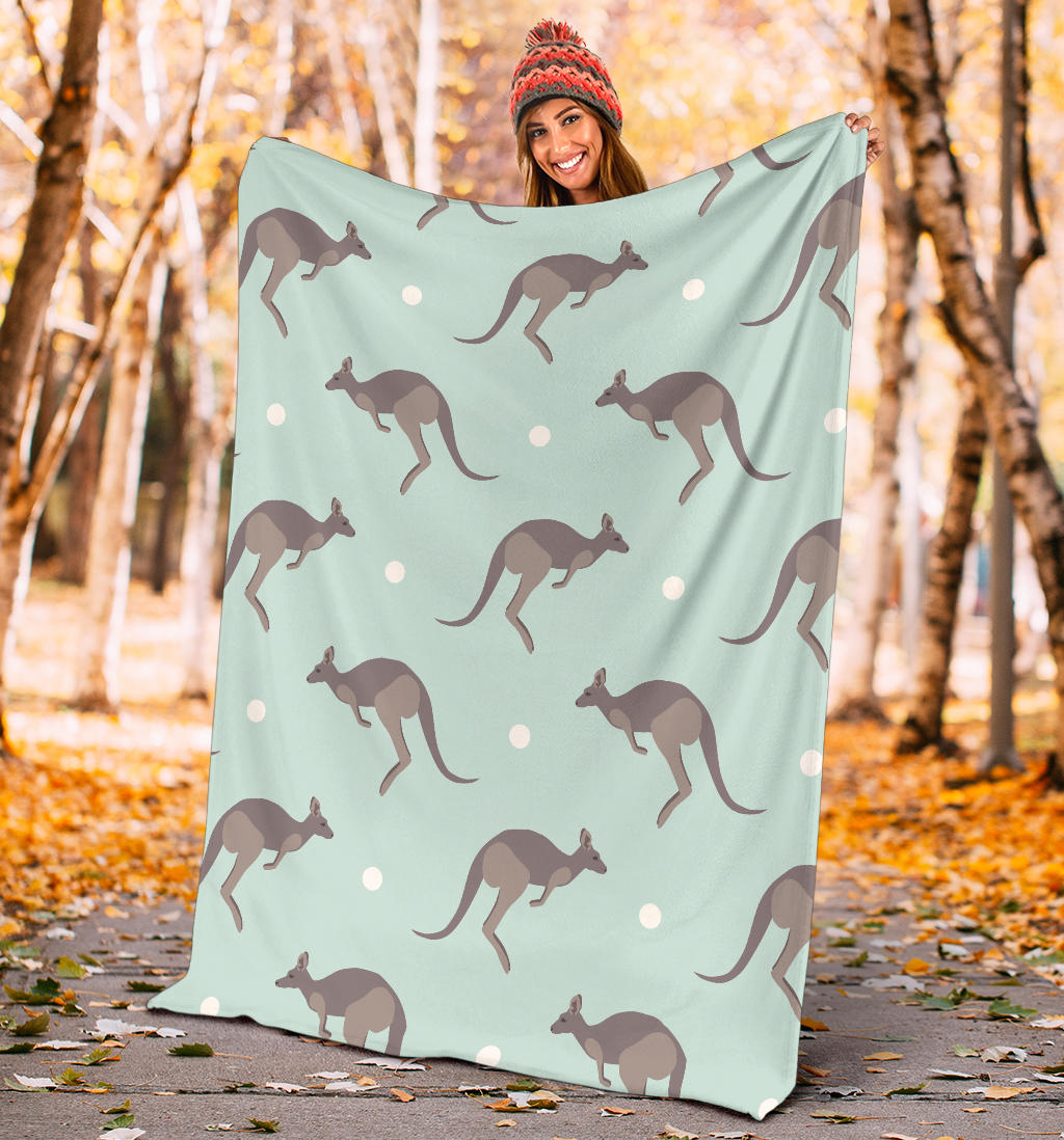 Kangaroos Pattern Print Design 04 Premium Blanket