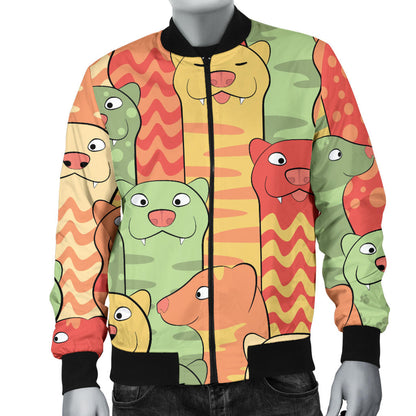 Ferret Pattern Print Design 01 Men Bomber Jacket