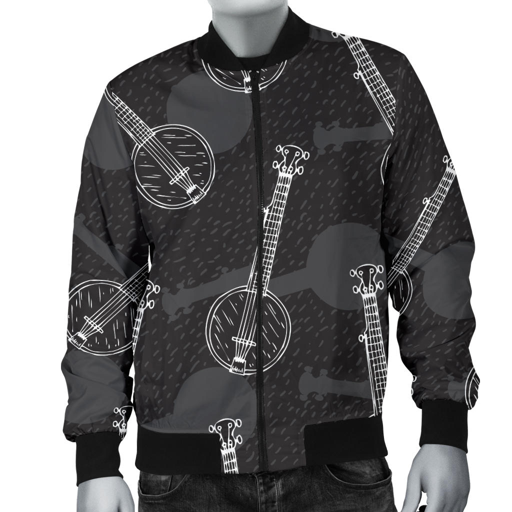 Banjo Pattern Print Design 03 Men Bomber Jacket